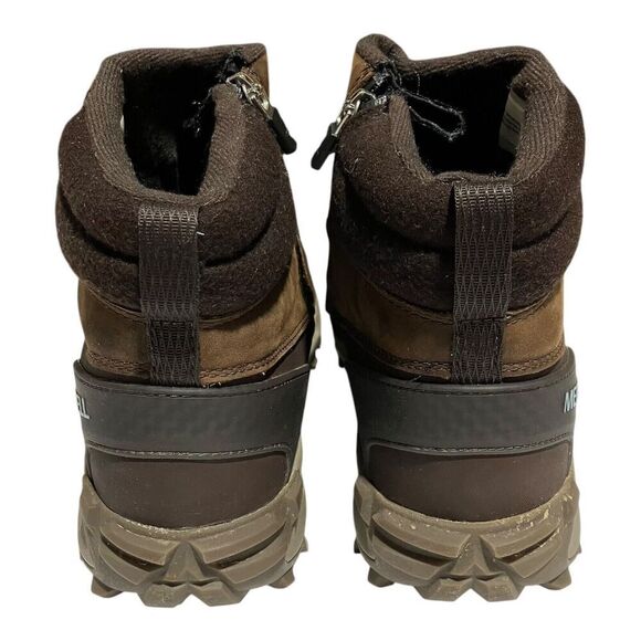 Merrell Boots WMNS 10 Brown Wool Thermo Kiruna Mid Zip Waterproof Hiking Leather - Picture 7 of 8